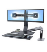 WorkFit-A, Dual Monitor with Worksurface+