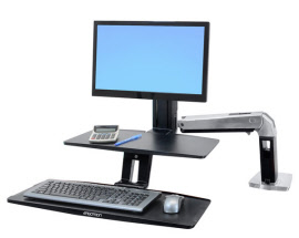 24-390-026 workfit-a with suspended keyboard, ld, 5 and ws, polished aluminum