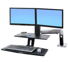 24-392-026 workfit-a with suspended keyboard, dual, 5 and ws, polished aluminum