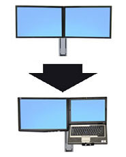 97-938-062 workfit conversion kit dual to lcd & laptop (white)