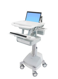 sv44-1111-3 styleview laptop cart, sla powered, 1 drawer, uk, irl, hkg, mys