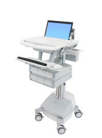 sv44-1161-3 styleview laptop cart, sla powered, 6 drawers, uk, irl, hkg, mys