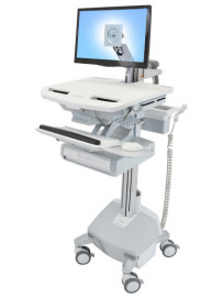 sv44-1212-3 styleview cart with lcd arm, life powered, 1 drawer, uk, irl, hkg, mys, sau-uk
