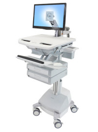 sv44-1221-3 styleview cart with lcd arm, sla powered, 2 drawers, uk, irl, hkg, mys