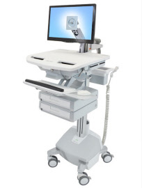 sv44-1222-3 styleview cart with lcd arm, life powered, 2 drawers, uk, irl, hkg, mys, sau-uk