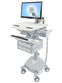 sv44-1262-3 styleview cart with lcd arm, life powered, 6 drawers, uk, irl, hkg, mys, sau-uk