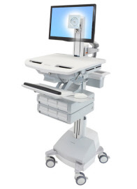 sv44-1361-3 styleview cart with lcd pivot, sla powered, 6 drawers, uk, irl, hkg, mys