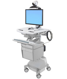 sv44-53t1-3 styleview telemedicine cart with single monitor, sla powered, uk, irl, hkg, mys